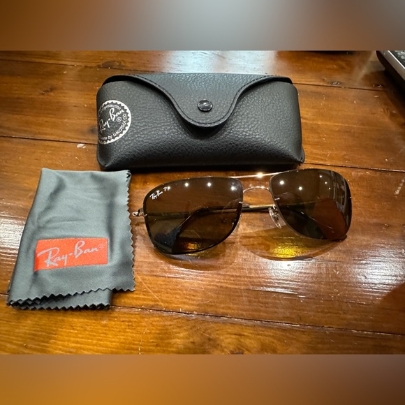 RAY-BAN Titanium Matte Gold / Brown Gradient RB8054 - Picture 8 of 12